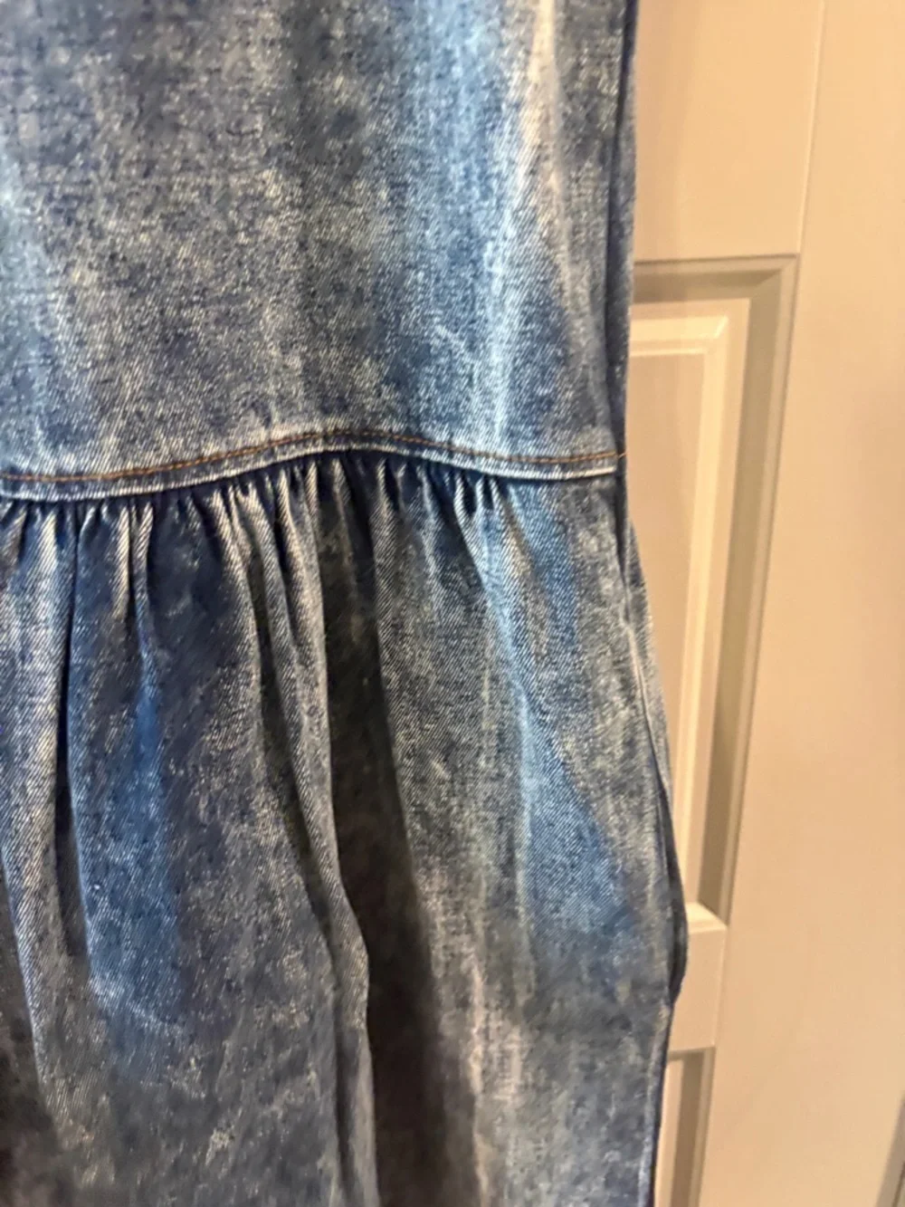 Hollywood Blvd Vintage Acid Wash Denim 100% Cotton Sleeveless Dress M - Picture 11 of 15